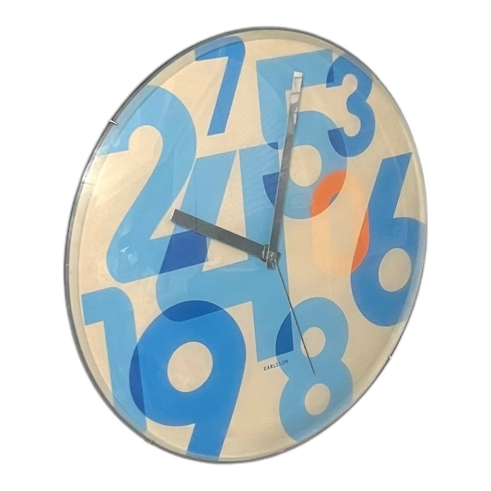 Karlsson Wall Clock Rare Works! Colorful Oversized Numbers Abstract Retro Lounge